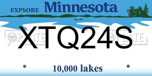 XTQ24S Minnesota License Plate