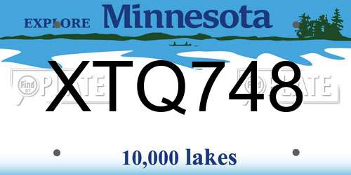 XTQ748 Minnesota License Plate