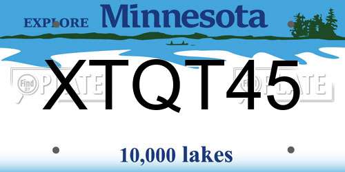 XTQT45 Minnesota License Plate