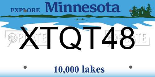 XTQT48 Minnesota License Plate