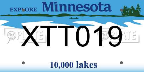 XTT019 Minnesota License Plate
