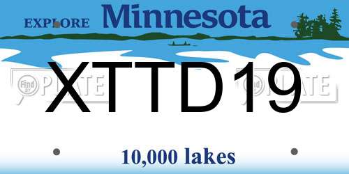 XTTD19 Minnesota License Plate