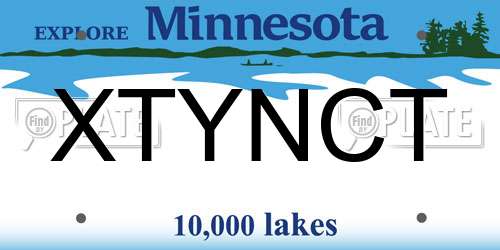 XTYNCT Minnesota License Plate