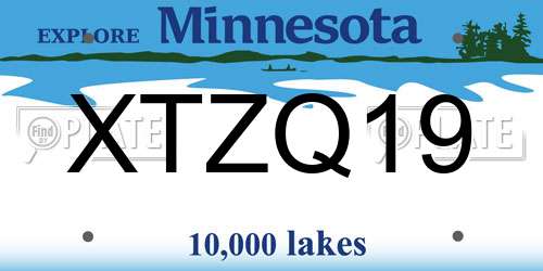 XTZQ19 Minnesota License Plate