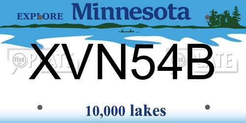 XVN54B Minnesota License Plate