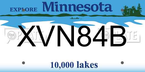 XVN84B Minnesota License Plate