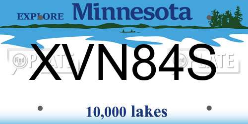 XVN84S Minnesota License Plate