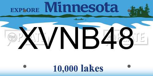 XVNB48 Minnesota License Plate