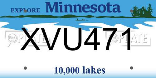 XVU471 Minnesota License Plate
