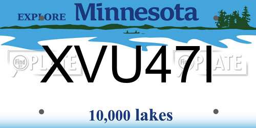 XVU47I Minnesota License Plate