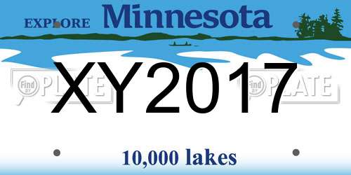 XY2017 Minnesota License Plate