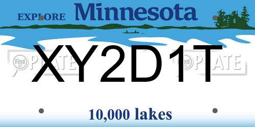 XY2D1T Minnesota License Plate