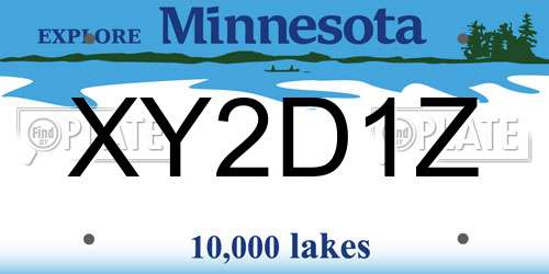 XY2D1Z Minnesota License Plate