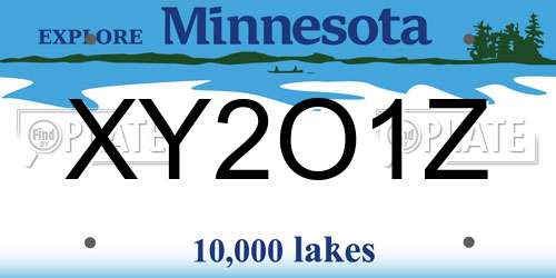 XY2O1Z Minnesota License Plate