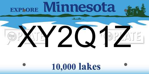 XY2Q1Z Minnesota License Plate