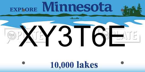XY3T6E Minnesota License Plate