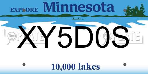 XY5D0S Minnesota License Plate