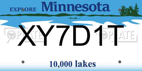 XY7D1T Minnesota License Plate