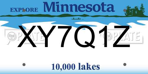 XY7Q1Z Minnesota License Plate