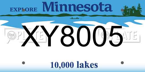 XY8005 Minnesota License Plate