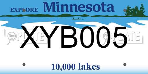 XYB005 Minnesota License Plate