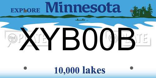 XYB00B Minnesota License Plate