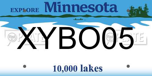 XYBO05 Minnesota License Plate