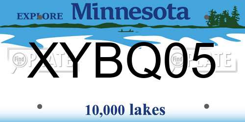 XYBQ05 Minnesota License Plate