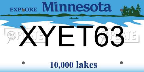 XYET63 Minnesota License Plate