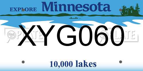 XYG060 Minnesota License Plate