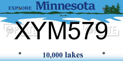 XYM579 Minnesota License Plate