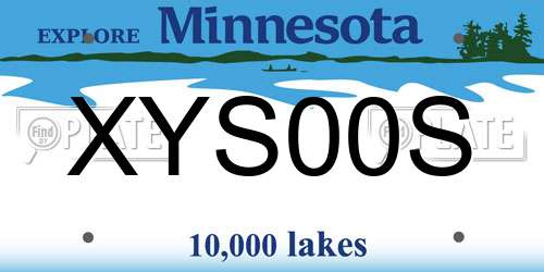XYS00S Minnesota License Plate