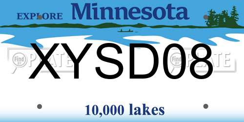 XYSD08 Minnesota License Plate