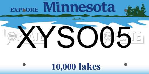 XYSO05 Minnesota License Plate