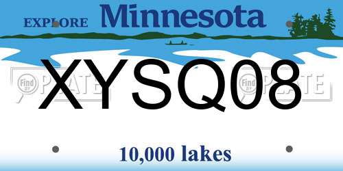 XYSQ08 Minnesota License Plate