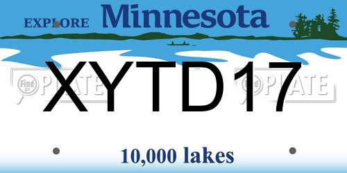 XYTD17 Minnesota License Plate