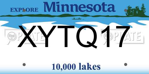 XYTQ17 Minnesota License Plate