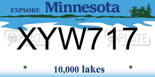 XYW717 Minnesota License Plate