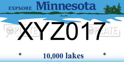 XYZ017 Minnesota License Plate