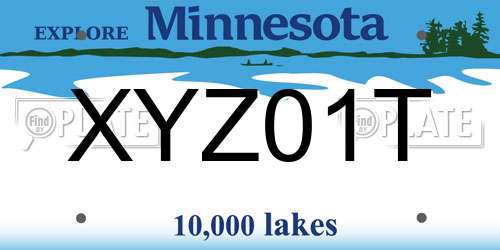 XYZ01T Minnesota License Plate