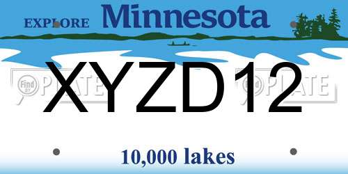 XYZD12 Minnesota License Plate