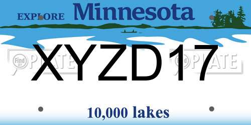 XYZD17 Minnesota License Plate