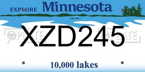 XZD245 Minnesota License Plate