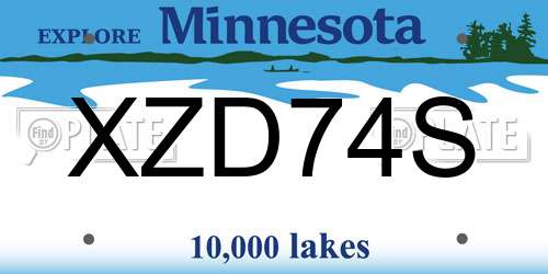 XZD74S Minnesota License Plate