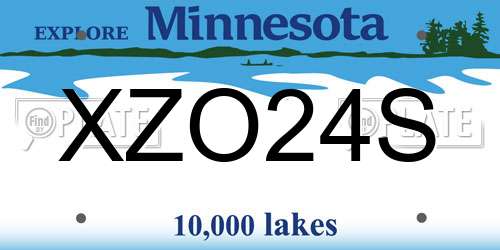 XZO24S Minnesota License Plate