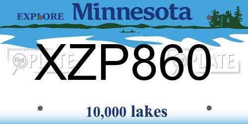 XZP860 Minnesota License Plate