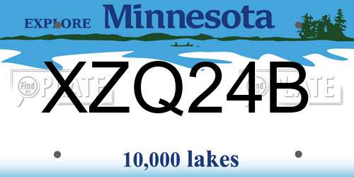 XZQ24B Minnesota License Plate