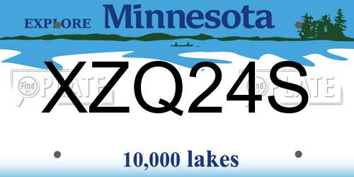 XZQ24S Minnesota License Plate