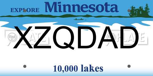XZQDAD Minnesota License Plate