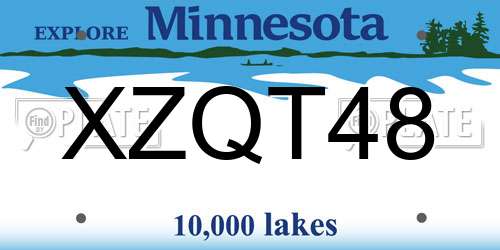 XZQT48 Minnesota License Plate